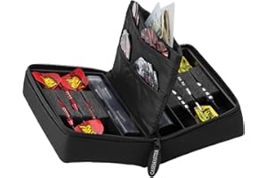 CASEMASTER BY GLD PRODUCTS Casemaster Classic Nylon Dart Carrying Case for Steel and Soft Tip Darts, Holds 6 Darts Numerous Other Accessories via Generous Storage Pockets, Tubes and Boxes
