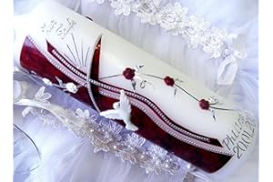 KERZENZAUBER-LUSINE Taufkerze Kommunionkerze Junge Mädchen 250/70 mm VT-44 inkl. Zubehör für selbstbeschriften