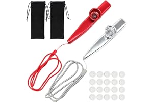 ZESNXJ 2 Stück Kazoo mit Aufnahmebeutel und 20 Stück Membranen, Kazoo Instrument, Kazoo Instrument Profi Musik Enthusiast Anfänger, Kazoos Kinder Party Geschenke Erwachsene Musikanfänger