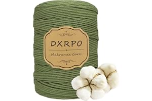 DXRPO Macrame Corda 3 mm x 300 m, macramè Filo, Corda per Macrame 3mm,Macrame Corda per Appendiabiti per Fiori in Macrame, Home Decor Camera da Letto e Decorazioni Nuziali (Verde Oliva)