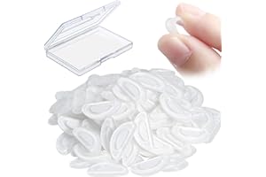 FRIENDA 24 Pairs Adhesive Eye Glasses Nose Pads, D Shape Stick on Anti-Slip Soft Silicone, Adhesive Nose Pads Glasses Nose Pad for Glasses, Eyeglasses and Sunglasses, 15 x 6 x 1.5 mm (Transparent)