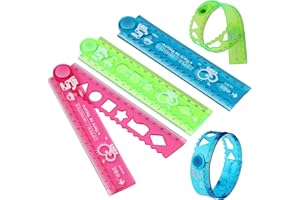 HYXODJY 3 Stücke Kunststoff Faltlineal Lineal 30 cm Biegsam Flexibles Kunststoff Lineal für Schüler Stationäre Studenten Kinder, Multifunktional, für Büro, Schule Lernen, Zeichnen, Klar 3 Farben