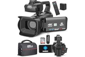 NBD Camcorder 4K Video Camera Auto Focus 64MP 60FPS 18X Zoom Digital Vlogging Camera for YouTube 4.0" Touch Screen WiFi Webcam Video Camera with 32G SD Card
