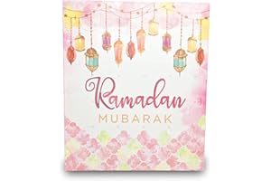AL-MUALLIM BOOKS Ramadan Advent Milk Chocolate Calendar - 30 Day Countdown to Eid - Lanterns Design (Pink Lanterns)