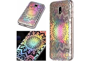 MHHQ Custodia Galaxy J3 2017/J330, Bling Glitter Laser Colorato Silicone Copertura Case Ultra Sottile Cristallo Chiaro Flexible TPU Gel Protettivo Cover Skin per Samsung Galaxy J3 2017/J330