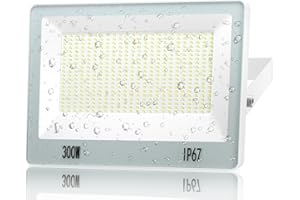 ANNIFUNLY Faretto LED da Esterno 300w 30000lm, Potenti Faretti LED per Esterni 6500k Bianco Freddo con Integrato Driver, IP67 Impermeabile Faro LED per Terrazza, Giardino, Patio, Garage