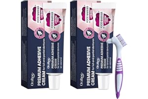 SNONESIY Haftcreme Extra-Super-Stark für Zahnprothesen, 2x40g, Natürliche Formel, Superstarke Haftung, Schwarz