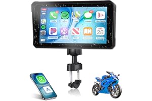 Rimoody Motorcycle Carplay Screen with Bluetooth, 6 HD Inch Touchscreen Wireless CarPlay & Android Auto Airplay Android Cast for Moto GPS Waterproof/Tire Pressure Detection/Quick-release