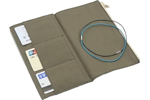 Dwpetzo Canvas Insert Pouch Zipper Pocket for TN Travelers Notebook Refill Accessories Standard Regular Size Paper Card Holder Storage Bag (Standard Size, OliveGreen)