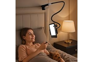USOR Gooseneck Tablet Holder with Remote Page Turner for Kindle, Adjustable Lazy Arm Stand for Kindle Reading in Bed, Gifts for Reading Enthusiast