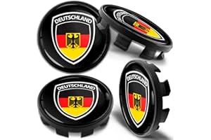 Biomar Labs Compatible con BMW Tapacubos de Centro de Ruedas, un Conjunto Tapas para Llantas de 4 Piezas 68 mm Bandera de Alemania Germany Flag CB 70