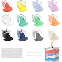 Sable De Paraffine Pour Bougies – 10 Couleurs + 20 Mèches – DIY Déco - 10