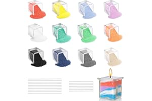 Scentoria Kerzensand, Paraffinwachs für Kerzen, Kerzenwachs Granulat 12 Farben, mit 17 Dochte, Wachsgranulat für Kerzenwachs zum Gießen, Kerzen Sand für die DIY Kerzenherstellung (360g)
