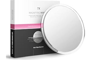 Mavoro Suction Cup Magnifying Mirror - 7X Portable Travel Makeup Mirror