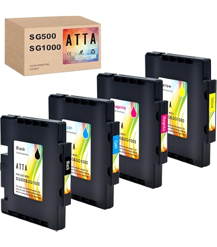 Lot De 4 Cartouches D'encre Sublimation LCL - Compatible Sawgrass SG500 SG1000, 60 Ml Noir, 40 Ml Couleurs