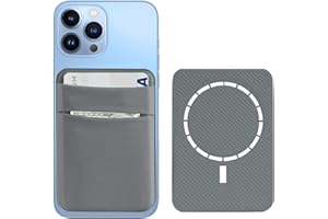 YesDoes Magnetic Mobile Phone Card Holder Wallet, Stretchy Lycra Double Pocket for the Back of Mobile Phone, Credit ID, Mobile Phone Case, Compatible with Magsafe iPhone 15, 14, 13, 12, Pro, Max & Mag