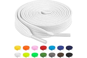 TBOC Lacci Laccetti Stringhe [Piatti] Laccio [90-120-140 cm] Scarpe Sneakers Scarponi Stivali | Compatibile con Alexander Mcqueen Nike Air Force Jordan Dr Martens Adidas Converse Bambini Adulti