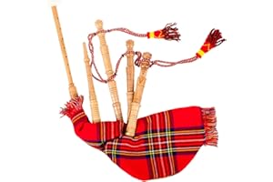 Heritage of Scotland Junior Playable Bagpipes (STEWART ROYAL) - Bagpipes - Traditional Scottish - Red - A - Brushed Wood