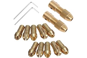 CTRICALVER Broca eléctrica pequeña Collet Broca Micro Twist Drill Chuck Set Motor Eje con llave Allen 3.17mm Tapa de cobre (3.17mm X 2set)