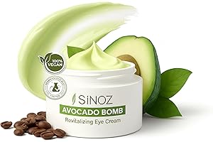 Sinoz Avocado Bomb Crème Contour des Yeux – Anti-Cernes & Anti-Poches pour Femme & Homme – Avocat, Caféine & Peptides Matrixyl 3000 – Hydratation Intense & Regard Lissé – 15 ml
