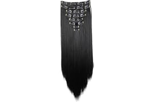 ‎CAISHA CAISHA XXL 60cm 8 Teile Set CLIP IN EXTENSIONS Haarverlängerung Haarteil Glatt Schwarz CES1