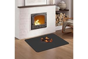 ‎ANKWAY Ankway 100 * 80cm Funkenschutzplatte Kaminofen Unterlage, rutschfest Laminmatte feuerfest, Feuerfeste Matte für Kamin Bodenplatte, Zum Schutz des Bodens Vor Funken, Kleine abgerundete Ecken