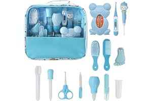 SGIZOKU Baby Grooming & Health Care Kit 13PCS- Baby Care Kit for Infants Newborns - Essential Newborn Baby Care Accessories for Travel & Home Use with Nail Care Set (Blau)