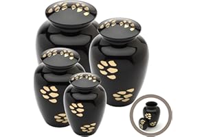 Urns UK Urne funéraire Bedford fabriquée à la Main pour Cendres d'animaux de Compagnie Noir