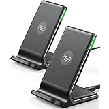 INIU Caricatore Wireless, [2 Pezzi] 15W Qi Certificato Ricarica Rapida Supporto di Ricarica Wireless con Luce adattiv per iPh