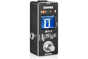 Donner Tuner Pedal, Dt-1 Chromatisches Gitarren Stimmgerät Pedal mit Tonhöhenanzeige für E-Gitarre und Bass True Bypass