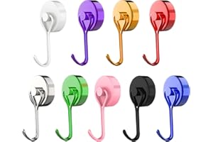 DUTIFUL Magnet Haken 15kg Magnethaken Extra Stark 360 Grad Drehbar Neodym Magnete mit Haken Super Starker Magnetischer Haken für Küche Schlafzimmer Büro Schließfächer Kühlschrankmagnet