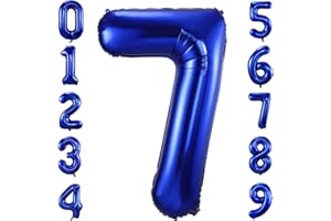 IEFOAH Navy Blue Number 7 Balloons,40" Giant Dark Blue 7th Birthday Balloon Large Foil Mylar Number Digital Balloons for Birthday Party Graduation Baby Shower Anniversary Decorations (Navy Blue, Number 7)