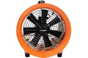 MAXBLAST Industrieventilator Axialventilator Bauventilator Baugebläse Baulüfter Staubabsaugung - 300mm, 6m Schlauch