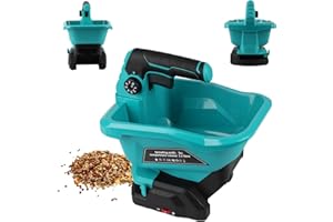CISSIYOG Cordless Seed Spreader for Makita 18v Battery, 3.3L Handheld Electric Spreaders for Year-Round, 8 Adjustable Scatter Width, 6 Variable Flow Rate, For Fertilizer, Grass Seed, Salt and Grit(No Battery)