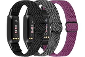 Janpso Bracelet élastique en nylon compatible avec Fitbit Luxe/Fitbit Luxe Special Edition, sangle de rechange extensible en nylon respirant pour Fitbit Luxe pour homme femme