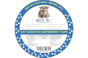 ACIT Nastro antigraffio per gatti, protezione antigraffio da 63,5 cm x 13,7 m - 25 inch x 15 y Biadesivo, trasparente, per divani, porte, tavoli e mobili