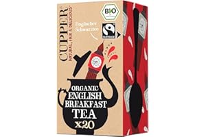 ‎CUPPER Cupper Bio Schwarztee, Schwarzer Tee, English Breakfast Tea, 20 ungebleichte Teebeutel, fairtrade, umweltfreundlich, fair gehandelt