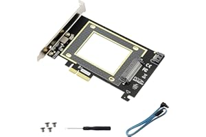 GINTOOYUN U.2 to PCIE Expansion Card，SFF 8639 to PCIE 3.0 x4 Riser Card,PCI-E 3.0 X4 SATA Adapter,For 2.5" U.2 NVME SSD And 2.5" SATA SSD.