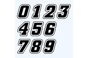 ‎PUBBLIMANIA pubblimania Motorrad Aufkleber Nummern. Sticker Aufkleber Packung mit 10 Stück für Motorräder, Autos, Motocross, Quads, Roller, Wohnmobile, LKWs