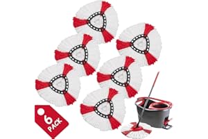 FUKMORY 6 Piezas Cabezales Fregona de Repuesto Compatible con Vileda 2 en 1 Turbo Mop,Compatibles con Vileda Fregona de Suelo, Apto para Todo Tipo de Suelos Duros