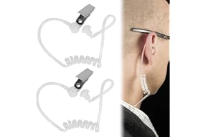 TYVOM 2 Pcs Replacement Acoustic Tube for 2-Way Radio Audio Headsets,Ear Piece Headset Earpiece Agent Security Earpiece Transparent Coil Audio Tube for Radio Earpiece