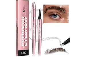 FALILUV Eyebrow Pencil, Microblading Eyebrow Pen Waterproof Natural Brow Pen Magic Eyebrow Pencil With Fork Tip Long-Lasting Smudgeproof Makeup Defined Eyebrows Eyeliner (Dark Brown)