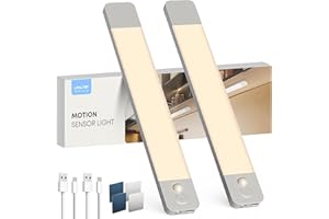 LROLTEF LED Lampe Cuisine Meuble avec Detecteur de Mouvement - 30cm 2200mAh 4000K Dimmable & Rechargeable Lumières para Placard Cuisine, Escalier, Le Couloir, Chambre | 2 Piezas