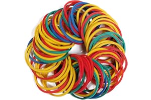 YAZANY Elastic Rubber Bands, Sturdy Thick & Stretchable Colored Bands, Natural Elastic Bands for School Home Office Supplies Industrial Crafts DIY Everyday Use 38mm