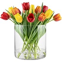 Grand Vase En Verre Transparent - 29 Cm De Haut, Forme Allongée - Occasion En Bon état