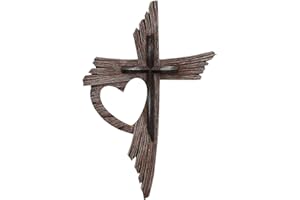 Gwezmxs Vintage Croce di Gesù da Parete, Crocifisso in Legno da Appendere, Decorazione Cristiana - 20x30cm