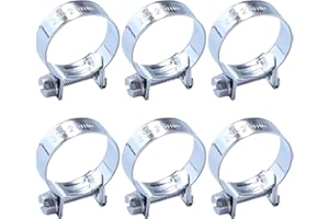 YYIGVMO 6 Pezzi 23-25 mm Mini Fascette Stringitubo, Fascette per Tubi di Iniezione di Carburante Zincate, Regolabile Fascette Stringitubo, per Tubo del Carburante, Tubo di Scarico