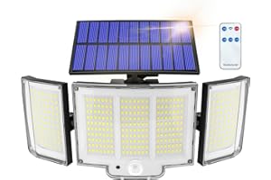 Haokiang Lampada solare per esterni 2 unità 1500lm Ip65 sensore 270° 3 modalità lampada solare per esterni e potente illuminazione solare