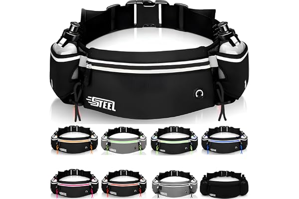 Ceinture Running Hydratation Course a Pied, Sac Banane Porte Gourde, Bouteille Accessoires Etanche Réfléchissant pour Trail Jogging Footing Randonnée Vélo