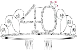 ‎ZOEON ZOEON Geburtstags-Krone Kristall Tiara Krone mit Geburtstags-Schärpe